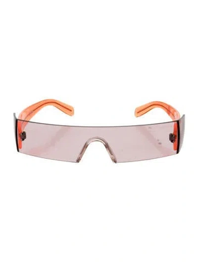 Pre-owned Retrosuperfuture Shield Tinted Sunglasses In Orange