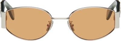 Retrosuperfuture Silver & Green X Sunglasses In Gold