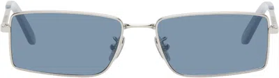 Retrosuperfuture Silver Chopper Sunglasses In Light Blue