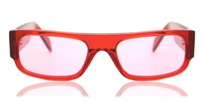Retrosuperfuture Smile Pvc Men's Sunglasses Red Size 54