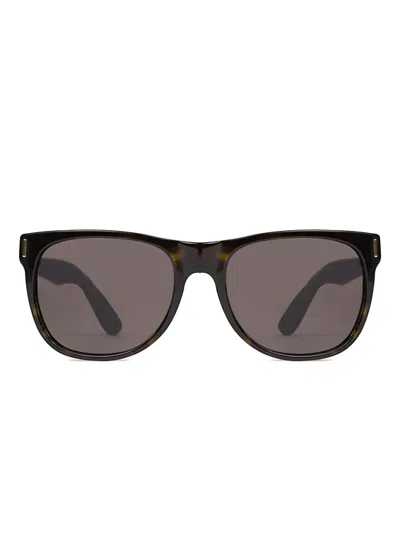 Retrosuperfuture Snakeskin-detail Square Sunglasses In Black