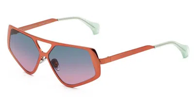 Retrosuperfuture Spazio Hyperbolic 9yo Men's Sunglasses Orange Size 58