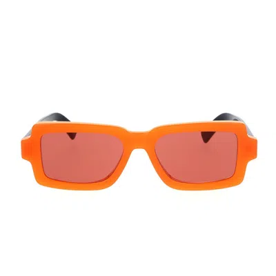 Retrosuperfuture Rectangular Frame Sunglasses In Orange