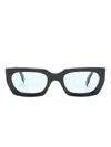 Retrosuperfuture Teddy Rectangle-frame Sunglasses In Black