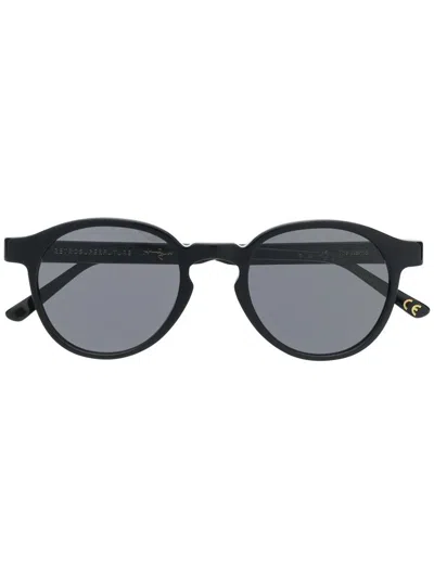 Retrosuperfuture Warhol Round Sunglasses Gold Tone Detail In Black