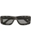 Retrosuperfuture Tortoiseshell-effect Rectangle-frame Sunglasses In Braun
