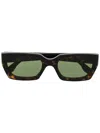 Retrosuperfuture Tortoiseshell-effect Rectangular-frame Sunglasses In Braun
