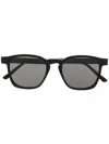Retrosuperfuture Unique Square Frame Sunglasses With Gold Detailing In Black