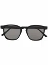 Retrosuperfuture Unique Square Frame Sunglasses With Gold Detailing In Black