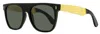 Retrosuperfuture Unisex Francis Sunglasses Flat Top Lam Black/gold 55mm In Multi