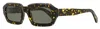 Retrosuperfuture Unisex Rectangular Sunglasses Fantasma Qx3 Havana Maculata 54mm In Burgundy