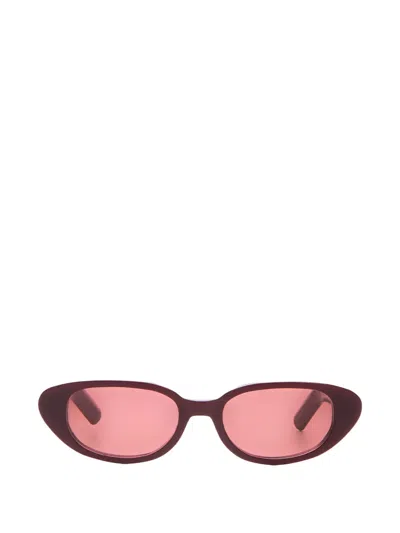 Retrosuperfuture Vega Oval-frame Sunglasses In Burgundy