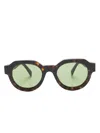 Retrosuperfuture Vostro Oval-frame Sunglasses In Brown