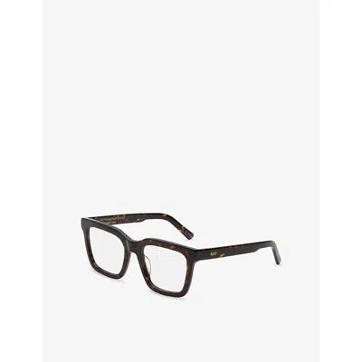 Retrosuperfuture Aalto Havana Square-frame Acetate Optical Glasses In Black