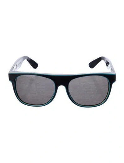 Pre-owned Retrosuperfuture Wool Rich Wayfarer Sunglasses In Black
