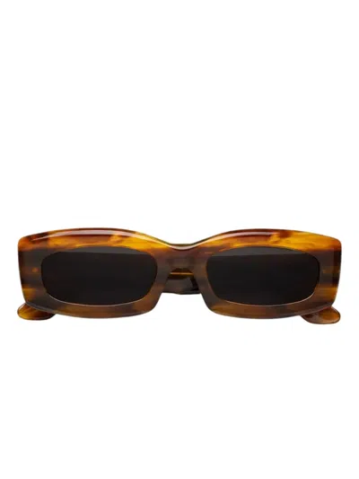 Retrosuperfuture Zaga Tangeri Rectangle-frame Sunglasses In Brown
