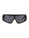 Retrosuperfuture Zed Rectangular Sunglasses Thick Temples In Black