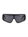 Retrosuperfuture Zed Rectangular Sunglasses Thick Temples In Black