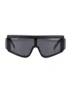 Retrosuperfuture Zed Rectangular Sunglasses Thick Temples In Black
