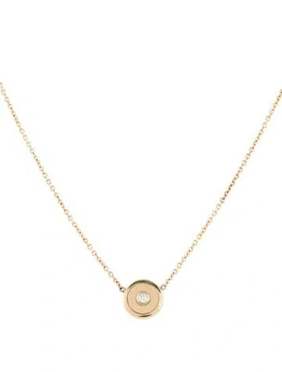 Pre-owned Retrouvai 14k Diamond Mini Compass Sandblasted Pendant Necklace, 16.25" In Multi