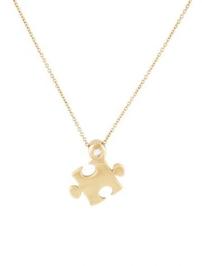 Pre-owned Retrouvai 14k Diamond Mini Impetus Puzzle Pendant, 16" In Multicolor