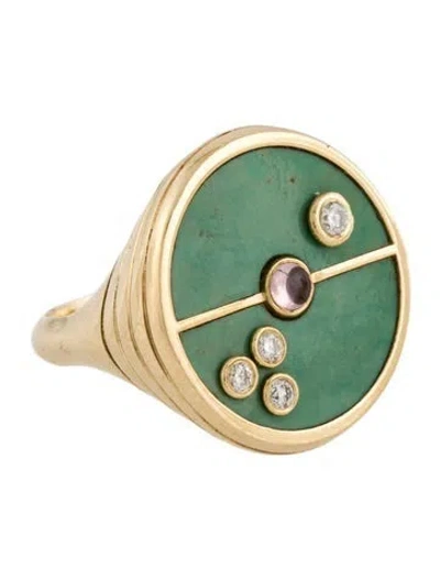 Pre-owned Retrouvai 14k Opal & Garnet Compass Ring In Multicolor