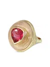 Retrouvai 14k Yellow Gold Classic Lollipop Quartz And Tourmaline Ring In Gold