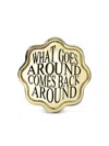 Retrouvai 14k Yellow Gold Talisman Karma Signet Ring In Gold