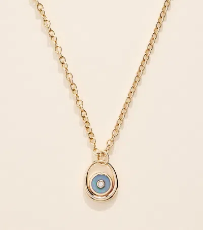 Retrouvai Retrouvaí Midi Yellow Gold, Diamond And Opal Compass Necklace