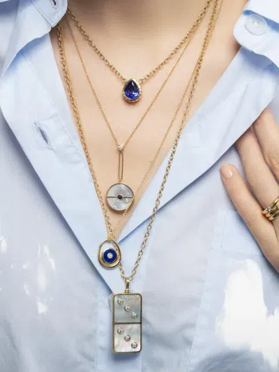 Retrouvai Multi-stone Compass-pendant Necklace In Gold