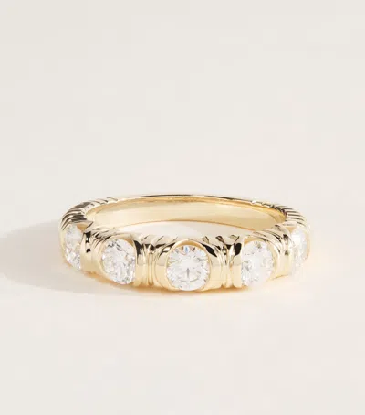 Retrouvai Retrouvaí Yellow Gold And Diamond Modern Love Ring