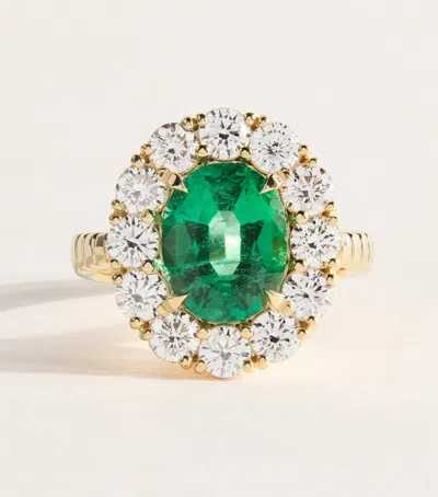 Retrouvai Retrouvaí Yellow Gold, Diamond And Emerald Heirloom Ring