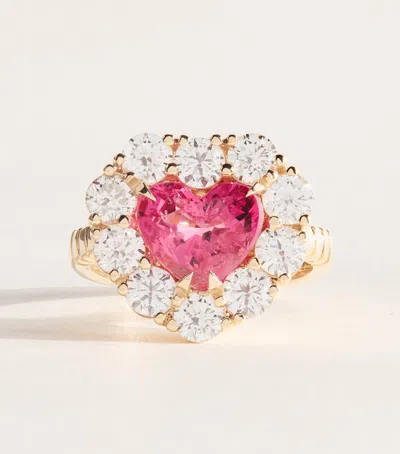 Retrouvai Retrouvaí Yellow Gold, Diamond And Spinel Heirloom Ring
