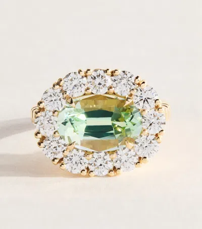 Retrouvai Retrouvaí Yellow Gold, Diamond And Tourmaline Heirloom Ring
