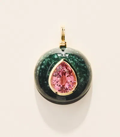 Retrouvai Retrouvaí Yellow Gold, Tourmaline And Jasper Lollipop Charm