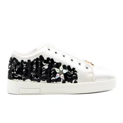 Rettrose Women's Ainhoa Luxury  White  Satin Handmade Embellished Tennis Shoe