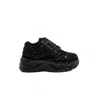 Rettrose Women's Black The Ava Luxury Noir Suede Handmade Embellished Trainers In Black