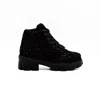 Rettrose Women's Black The Brooklyn Luxury Noir Suede Handmade Embellished Boot In Black