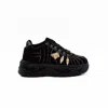 Rettrose Women's Black The Clara Luxury Noir Suede Handmade Embellished Trainers In Black
