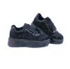 Rettrose Women's Black The Sofia Luxury Noir Satin Handmade Embellished Trainers In Black