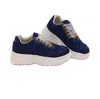 Rettrose Women's Blue The Sofia Luxury Navy Satin Handmade Embellished Trainers In Blue