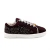 Rettrose Women's Brown Amaya Luxury Chocolate  Lycra Handmade Embellished Tennis Shoe