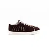 Rettrose Women's Brown The Emeryson Luxury Chocolate Suede Handmade Embellished Tennis Shoe In Brown
