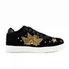 Rettrose Women's Emiliana Luxury Black Satin Handmade Embellished Tennis Shoe In Black