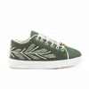 Rettrose Women's Green Isabel Luxury Sage Lycra Handmade Embellished Trainers In Green