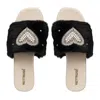 Rettrose Women's Lilah Black Luxury Plush Diamanté Embellished Handmade Sliders