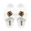 Rettrose Women's Neutrals The Ember Cream Luxury Plush Diamanté Embellished Handmade Slipper In White