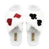 Rettrose Women's Neutrals The Olivia Cream Luxury Plush Diamanté Embellished Handmade Slipper In White