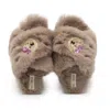 Rettrose Women's Neutrals The Roxy Mink Luxury Plush Diamanté Embellished Handmade Slipper