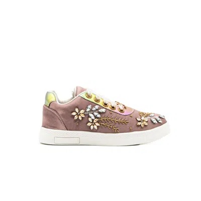 Rettrose Women's Pink / Purple The Adalynn Luxury Mauve Satin Handmade Embellished Tennis Shoe In Pink/purple